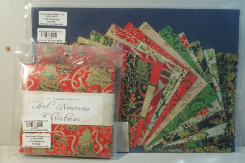 ART NOUVEAU CHRISTMAS 5 INCH CHARM PACK BY FABRIC FREEDOM